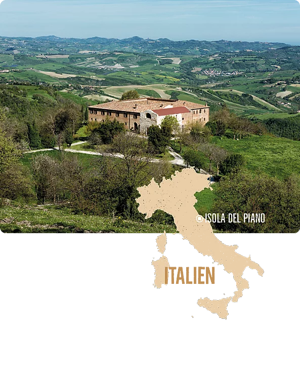 Kloster Montebello in den italienischen Marken, Heimat der Rapunzel Pasta aus dem Pastificio Gino Girolomoni.