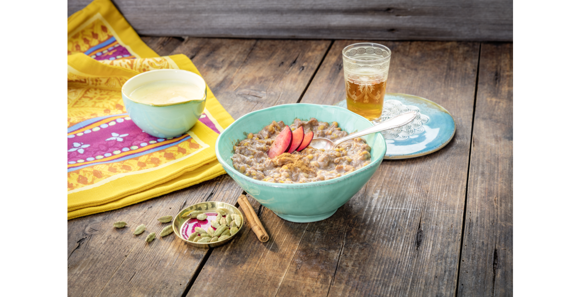 Süßer Chana Dal mit Vanillesauce