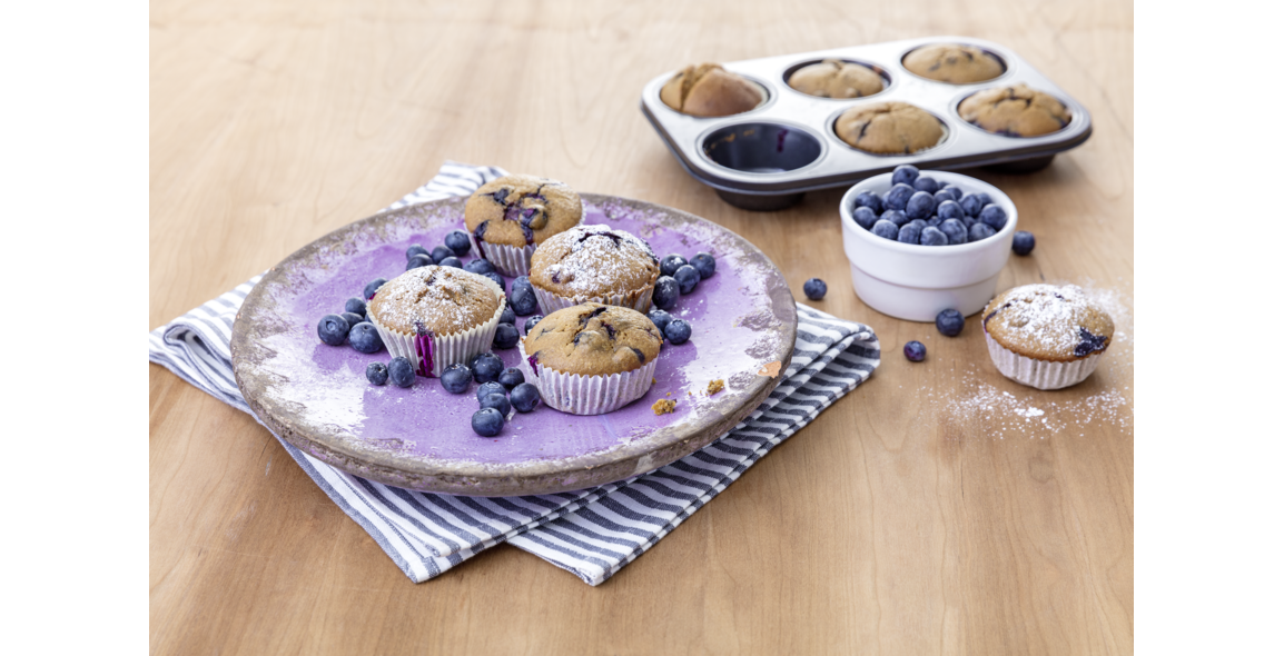 Blaubeer-Muffins mit Kichererbsenmehl