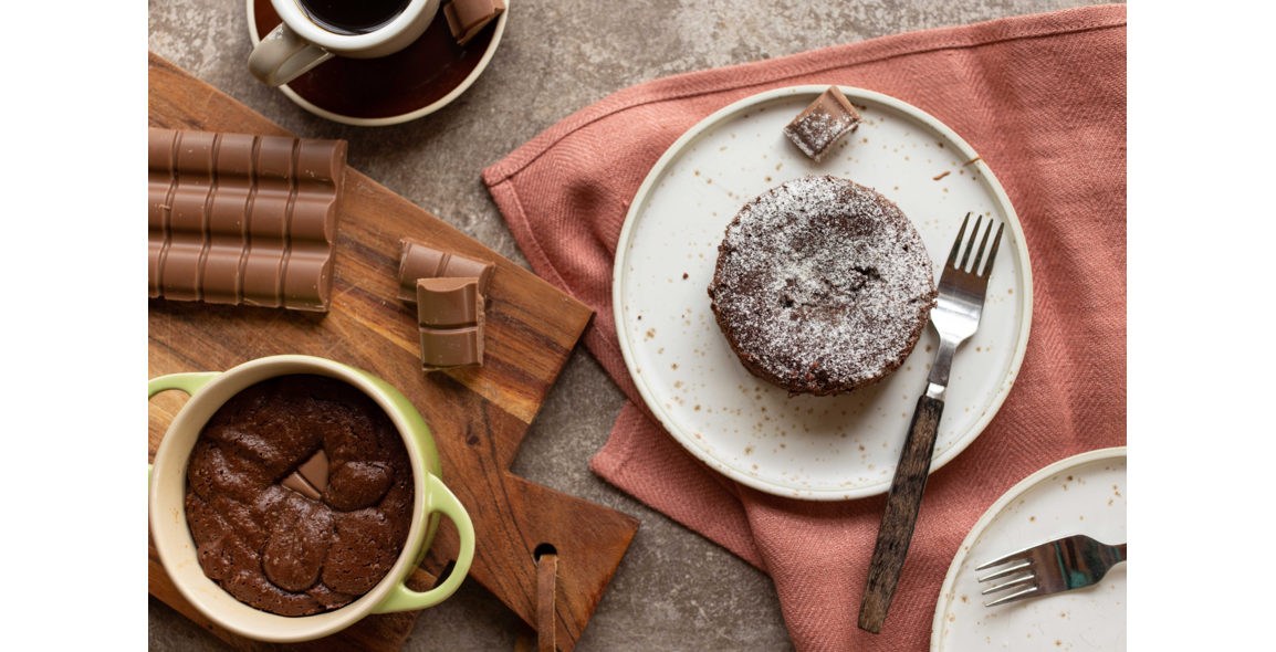 Lava Cake mit flüssigem Nougatkern