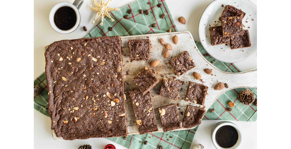 Schoko Shortbread mit gerösteten Mandeln und Espresso