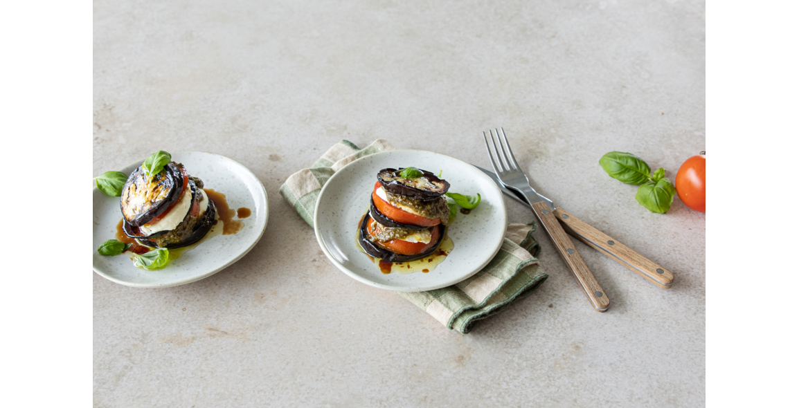 Auberginen-Caprese-Burger