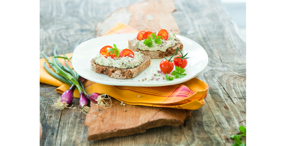 Mischmuscreme mit Ziegenfrischkäse